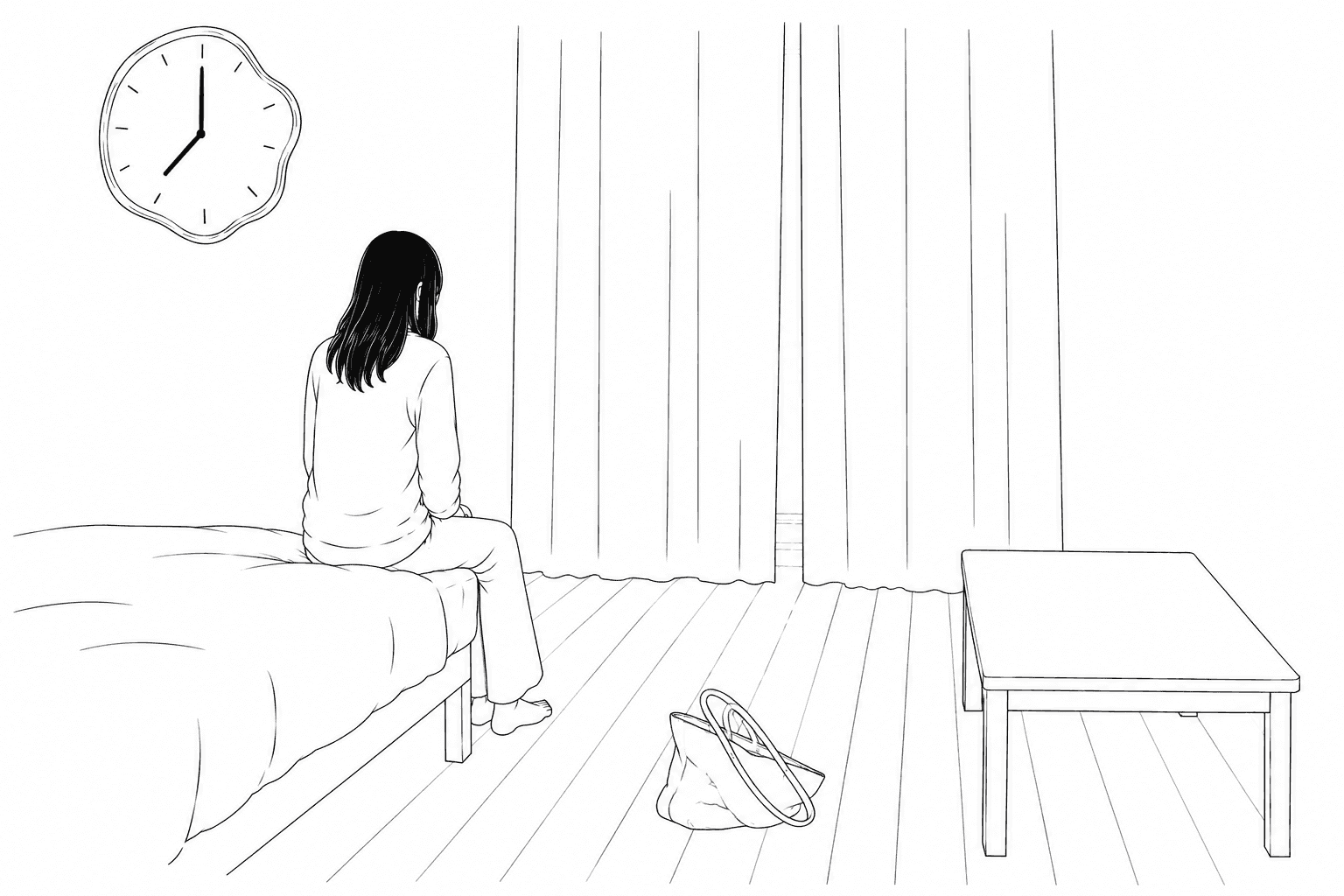月曜の朝、ベッドの端に座りこんだまま動けない香織